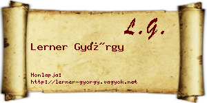 Lerner György névjegykártya